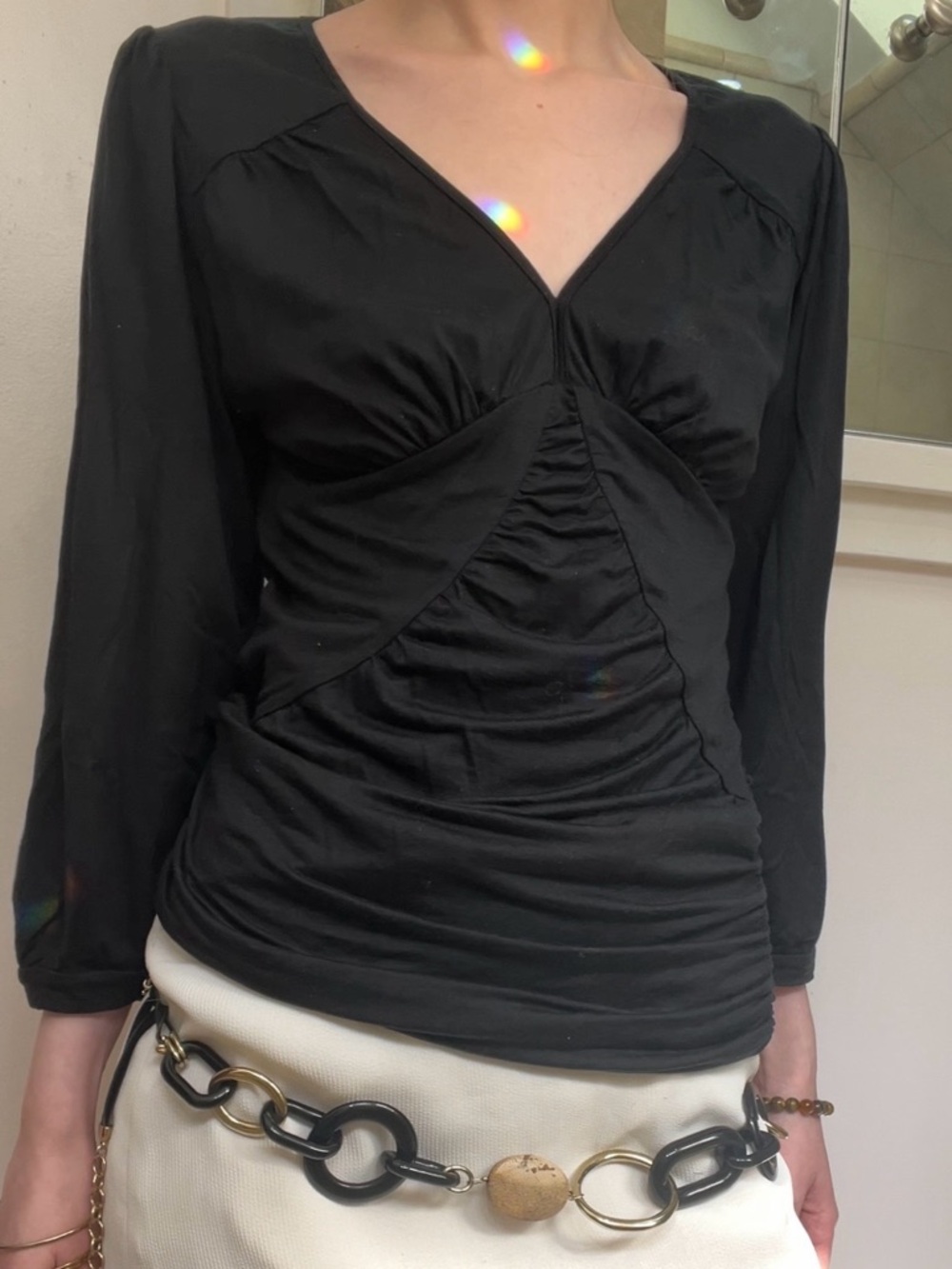 🖤Ruched V Neck Top🖤